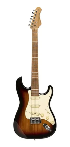 Guitarra Electrica Stagg Serie 55 Cuerpo Solido C/sunburst Diestro Naranja Maple