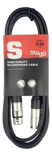 Cable XLR de 3 Metros Stagg SMC3 Canon con Fichas Metálicas