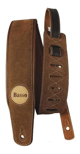 Correa para Guitarra Basso CLA 04 Sintética de Gamuza Marrón Claro