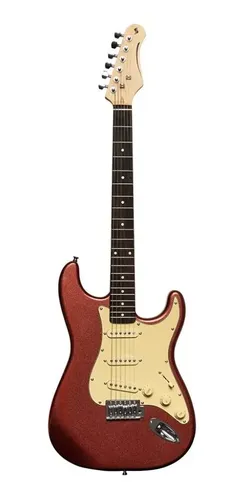 Guitarra Eléctrica Stagg Stratocaster Ses-30 Car Tipo Squier Diestro Rojo Palo De Rosa