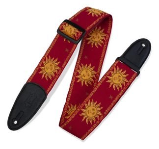 Levys Mpjg Sun Correa Cuero Tejida Jacquard Sol Guitarra Baj Color Red