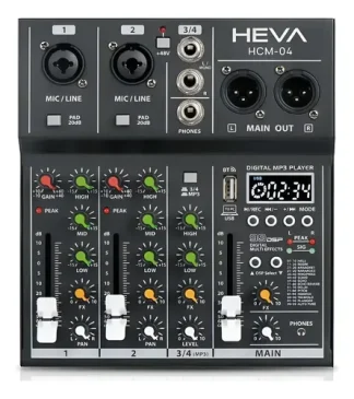 Heva Hcm04 Mixer 4 Canales Bluetooth Phantom Usb