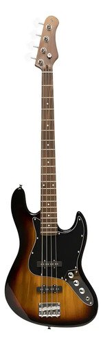 Bajo Electrico 4 Cuerdas Jazz Bass Stagg Sbj30 Snb Sunburst Diestro Sunburst 4 Laqueado