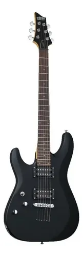 Guitarra Eléctrica Para Zurdo Schecter C-6 Deluxe Negra Satinada Satin Black Palo De Rosa
