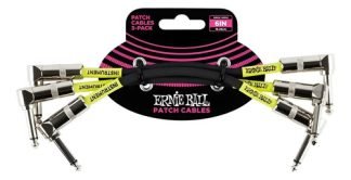 Ernie Ball P06050 Pack 3 Cables Interpedal 15 Cm Negro