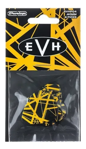 Jim Dunlop Evhp04 Eddie Van Halen Signature Pack 6 Puas 0.60 Color Negro C/ Amarillo Tamaño 0.60